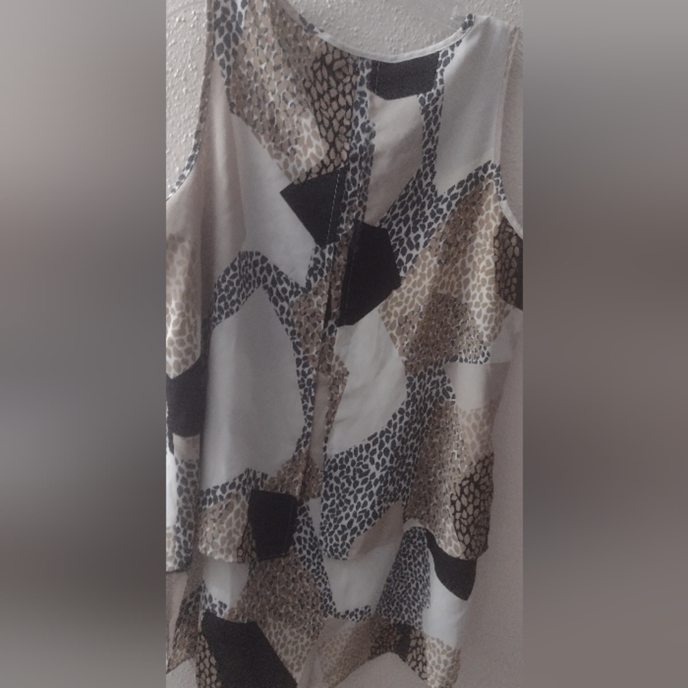 Alfani women's pullover leopard print sleeveless blouse sz 4 - Picture 5 of 6